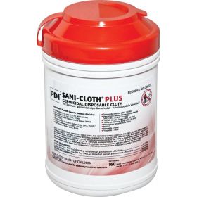 Sani-Cloth Plus Germicidal Disposable Cloths, 6" x 6.75", 160 Cloths / Container
