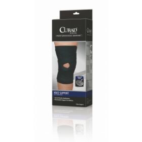 CURAD Neoprene J-Buttress Knee Support, Left, Retail Packaging, Size M, 16" - 17"