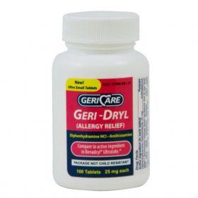 GeriCare Diphenhydramine Tablets, 25 mg, 100/Bottle