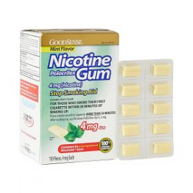 GoodSense Nicotine Gum, Mint, 4 mg, 100 Pieces / Box
