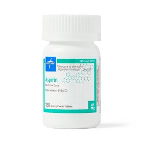 Medline Aspirin Enteric Coated Tablets, 81 mg, 120/Bottle