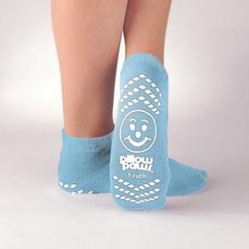 Pillow Paws Double Imprint Terries Slipper Socks, Child 8-4.5, Light Blue