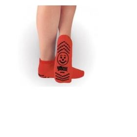 Red Single Imprint Terries Slipper Socks by Principle Business PBE3802
