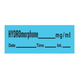 Hydromorphone Anesthesia Label Tape, Blue, 1-1/2" x 1/2"