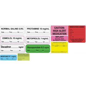 "Medication Added" Label, Fluorescent Red, 2-7/16" x 1/2"