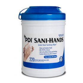 PDI SANI-HANDS ALCOHOL MED CANISTER WIPES 6x7.5 135ct 12/cs