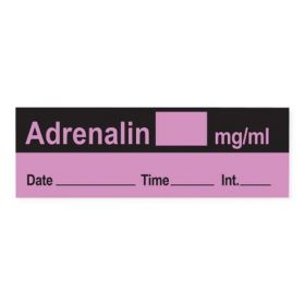 Adrenalin Anesthesia Label Tape, Violet, 1-1/2" x 1/2", 500" Roll