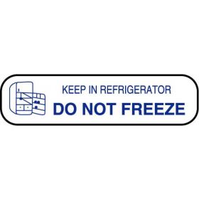 White Keep in Refrigerator Do Not Freeze Label