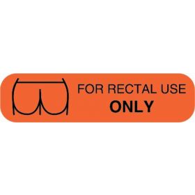 Fluorescent Red For Rectal Use Only Label