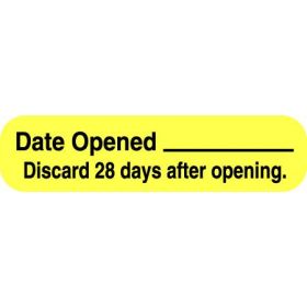 Yellow Date Opened / Discard 28 Days After Label
