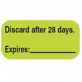 Discard After 28 Days Expires_____, 1" x 1/2" (2.5 cm x 1.3 cm)