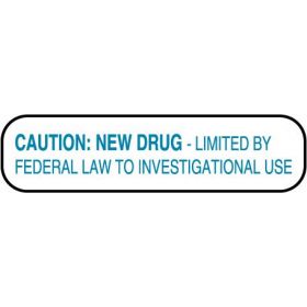 Caution: "New Drug - Limited By Federal Law" Label, White