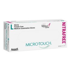 Micro-Touch NitraFree Powder-Free Nitrile Exam Gloves, Pink, Size L