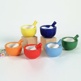 Colorful Blue Mortar and Pestle