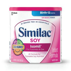 Similac Soy Isomil Infant Formula for Fussiness and Gas, 12.4 oz. Can 