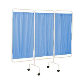 Mobile 3 Panel Privacy Screen with 2" Casters, 81"L X 69"H, Blue
