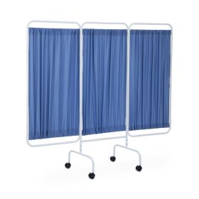 Designer 3-Panel Antimicrobial Privacy Screen, 81" L x 69" H, Mobile, Blue