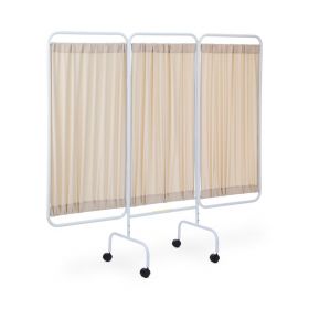Designer 3-Panel Antimicrobial Privacy Screen, 81" L x 69" H, Mobile, Beige