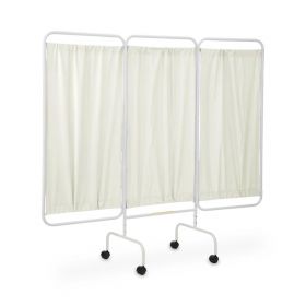 3-Panel Antimicrobial Privacy Screen, 81" L x 69" H, Mobile, Cream