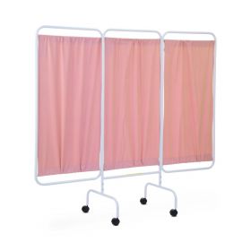 3-Panel Antimicrobial Privacy Screen, 81" L x 69" H, Mobile, Mauve