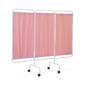 3-Panel Mobile Privacy Screen, 81" x 69" (2.1 m x 1.8 m), Pink