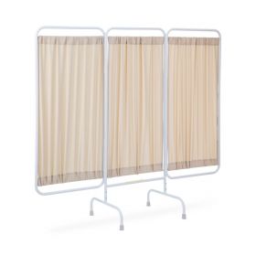 Designer 3-Panel Antimicrobial Privacy Screen, 81" L x 69" H, Stationary, Beige