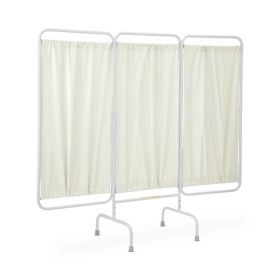 3-Panel Antimicrobial Privacy Screen, 81" L x 69" H, Stationary, Cream