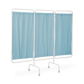 3-Panel Antimicrobial Privacy Screen, 81" L x 69" H, Stationary, Gray Green