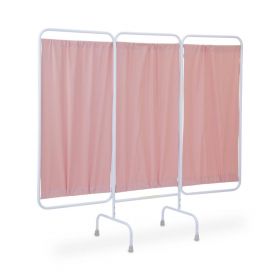 3-Panel Antimicrobial Privacy Screen, 81" L x 69" H, Stationary, Mauve