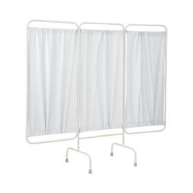 3-Panel Antimicrobial Privacy Screen, 81" L x 69" H, Stationary, White