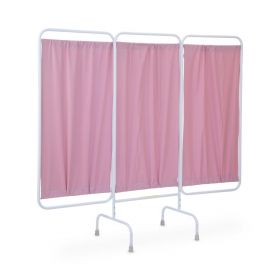 3-Panel Stationary Privacy Screen, 81" L x 67" H, Pink