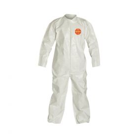 Tychem 4000 Bound Seam Coverall with Open Wrists / Ankles, Style SL120B, White, Size 2XL