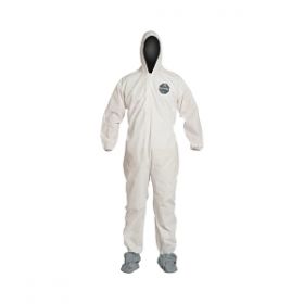 ProShield 10 Coverall with Hood and Socks / Boots, White, Size 6XL, Bulk Packed
