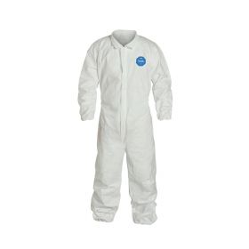Tyvek 400 Zip Front Coverall with Elastic Waist / Wrists / Ankles, Style TY125S, White, Size 2XL