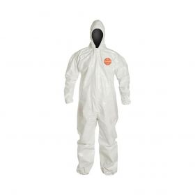 Tychem 4000 Taped Seam Coverall with Hood and Elastic Wrists / Ankles, Style SL127T, White, Size 5XL