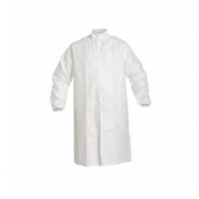 Tyvek IsoClean Frock with Mandarin Collar, Snap Front, and Raglan Sleeves, Style IC262S, White, Size 2XL, Bulk Packed