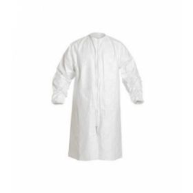 Tyvek IsoClean Frock with Bound Neck and Zip Front, Style IC264S, White, Size 2XL, Clean and Sterile