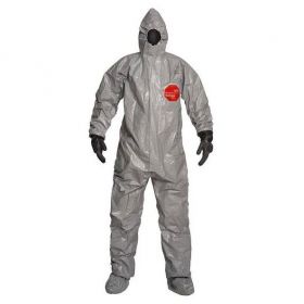 Tychem 6000 Coverall with Hood and Socks with Boot Flaps, Gray, Size 2XL, Packaged Individually