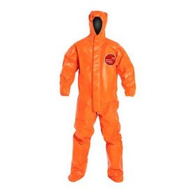 Tychem 6000FR Coverall with Hood and Socks, Orange, Size S, Bulk Packed