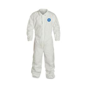 Tyvek 400 Zip Front Coverall with Elastic Waist / Wrists / Ankles, Style TY125S, White, Size 2XL, NAFTA Compliant