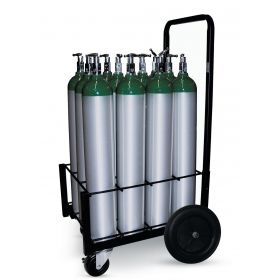 Oxygen Cylinder Cart, 12-Cylinder Capacity, D / E Tanks