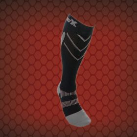 CSX X200 Athletic Compression Sock-15-20 mmHg-Silver/Black-Large