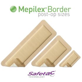 Mepilex Border Self-Adherent Absorbent Foam Dressing with Safetac Technology, 4" x 12" (10 x 30 cm)