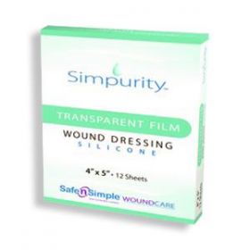 Transparent Silicone Dressing, 4" x 5", Sterile