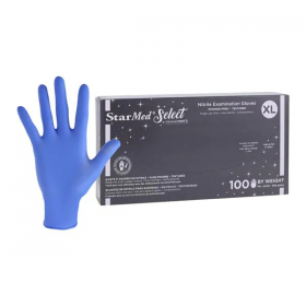 Gloves Exam Starmed Powder-Free Nitrile 9.5 in X-Large Periwinkle 100/Bx, 10 BX/CA, SMNS105BX