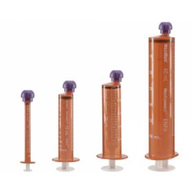 NeoConnect Pharmacy Syringe with ENFit Connector, Amber Barrel with White Gradient Markings, 0.5 mL