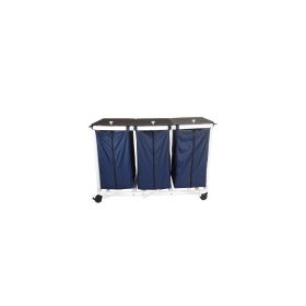 Patented Infection Control Small Triple Hamper with Zipper Opening Bag and Foot Pedal