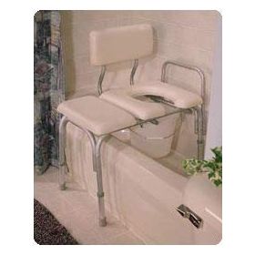 Transfer Bench with Padded Commode Seat, 300 lb