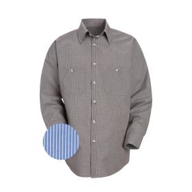 Unisex 65% Polyester/35% Cotton Long Sleeved Work Shirt, Blue Stripe/SP10BW5XL