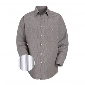 Unisex 65% Polyester/35% Cotton Long Sleeved Work Shirt, White Stripe/SP10CWXL